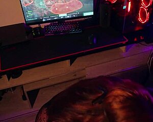 my roommate caught me gaming but wanted my cock in her pussy bad
