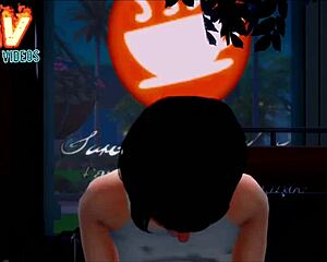 japanese animated girl moans loud while getting fingered and licked outdoors