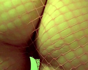 italian milf artemisia love bounces her big real ass close-up in fishnets for horny camera tease
