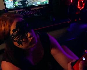 my roommate caught me gaming but wanted my cock in her pussy bad
