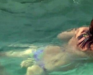 beach stepmom denies fuck but takes cum deep in her hairy big pussy lips