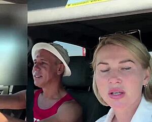 Alexey Panin and Sugarnadya Hit Nudist Beach with Busty GF Big Tits Blowjob