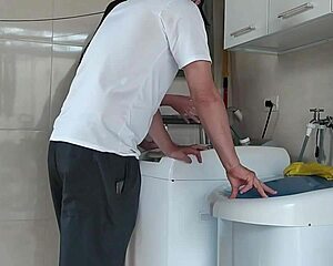 Curvy Brazilian Housewife Flashes Huge Ass Tits Teasing Repairman Moaning