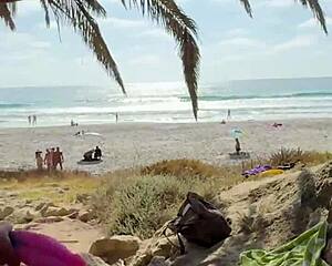 Alexey Panin and Sugarnadya Hit Nudist Beach with Busty GF Big Tits Blowjob