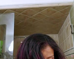 Stunning Brunette Enjoys Sensual Bath With Gentle Caresses And Steamy Water