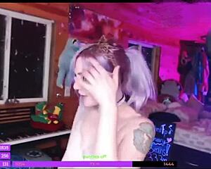 emo babe's tattooed tits bounce in leaked webcam masturbation frenzy!