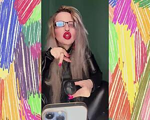 that sissy gets total humiliation in this femdom joi session with glasses