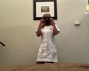curvy ebony nurse bangs interviewer hard for promotion in hospital with big black cock