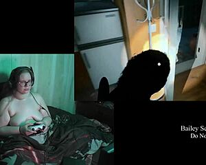 bbw brunette with big natural tits glasses tattoos plays alan wake 2 naked part 19
