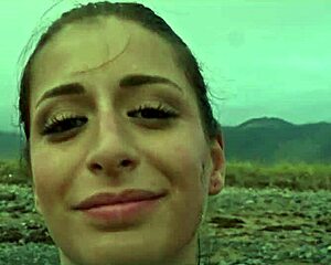 Silvia Soprano Roughly Dominated on Norway Beach with Slaps Spitting