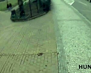 Rich Guy Watches Czech Pickup Fuck His Shaved Small Tits Girl Outdoors