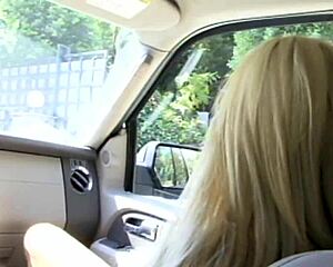 kendra devon, cute skinny blonde in fishnets, rides cock deep and gulps cum eagerly