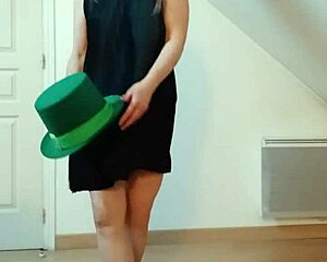 2025 03 17 slave f strip tease st patrick bdsm exhibitionist flashing