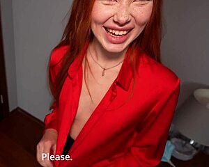 i fuck petite redhead teen babysitter anal creampie then milf joins threesome pov
