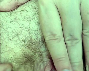 hairy mature milf spreads wet pussy closeup vibing to massive orgasm