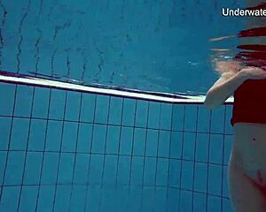 Diana and Simonna splash around as teens in the pool