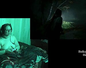 bbw brunette with big natural tits glasses tattoos plays alan wake 2 naked part 19