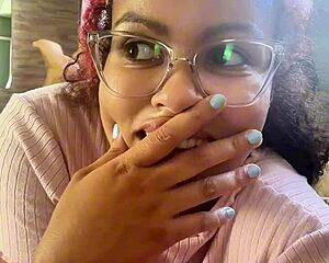 Chubby Ebony Babe Farts with Silly Faces Eye Rolls and Laughs!