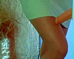 damn college desi in sexy dress sneakers fucks glass dildo good