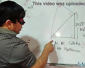 teaching this brown-eyed nerd student sexual math in bedroom