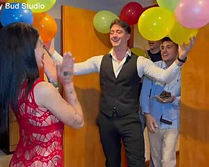 argentina slut celebrates birthday bent over for gangbang double vaginal choking gagging and milk mouthfuls