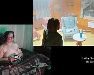 bbw brunette with big natural tits glasses tattoos plays alan wake 2 naked part 19