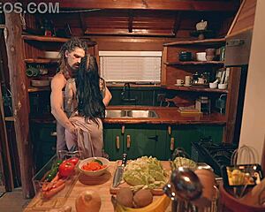 Tattooed Wife Cooks Then Swallows Huge Cock Creampie From Muscular Hipster!