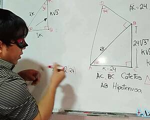 teaching this brown-eyed nerd student sexual math in bedroom