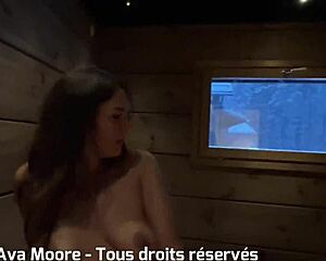 horny french girl fingers and dildos her wet pussy in every chalet room