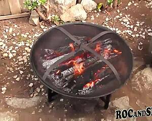 barbecue fun masks couple's ghetto outdoor ebony fuck frenzy nearby