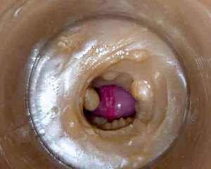 huge cum load in my pussy toy feels so good