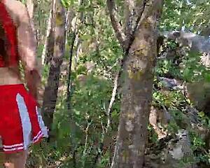 barefoot brunette walks beach forest upskirt waves 🌊🌿 toes tease!