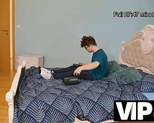 kinky milf in stockings acts out virtual mother-in-law fantasy with pierced euro couple