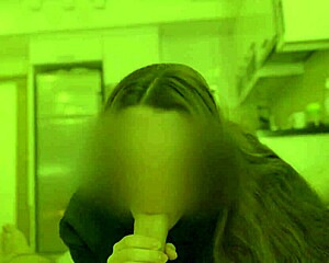the girl next door tastes sperm from a huge cock without taking off her clothes