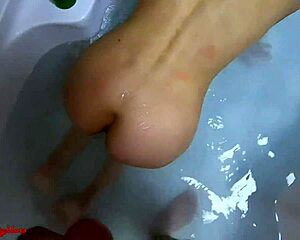 taking shower blowjob and hot standing sex in wet bathroom