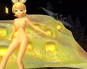 Kagamine Rin Nude Snow Thrills Deeply