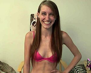 the skinny cutie bares her sweet pussy for closeup