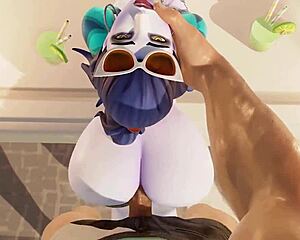 widowmaker's french holiday turns into big ass monster cock pounding 🍑🍆🏖️