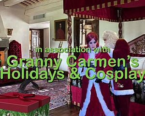 granny carmens cunning christmas creampie in july
