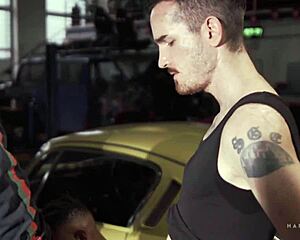 Hardwerk gang bangs blonde in car