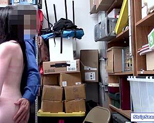 Teen shoplifter gets fucked by older officer
