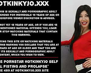 extreme pornstar hotkinkyjo self anal fisting and prolapse