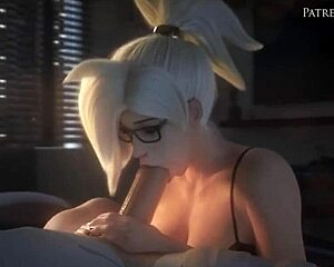 overwatch mercy blowjob compilation
