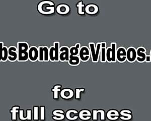 busty brunette tied boobs solo massage shaved pussy