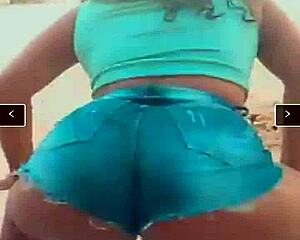 damn vagabunda dancin funk shortinho shoved up her ass