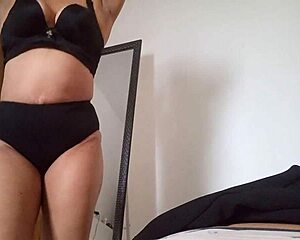 Latina stepmom strips naked masturbates before work craving boss fuck