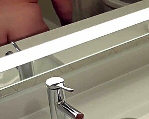 milf gets pissed on big preggo tits