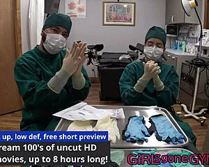 doctor aria nicole and doctor tampa trying on latex gloves