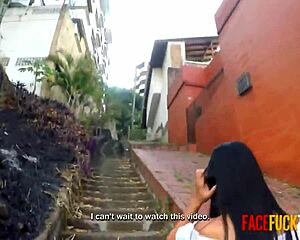 sexy skank lets random guy fuck her face
