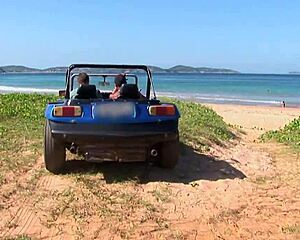 Brazilian Beach Goer Lets Two Tourists Fill All Her Fuck Holes Double Penetration